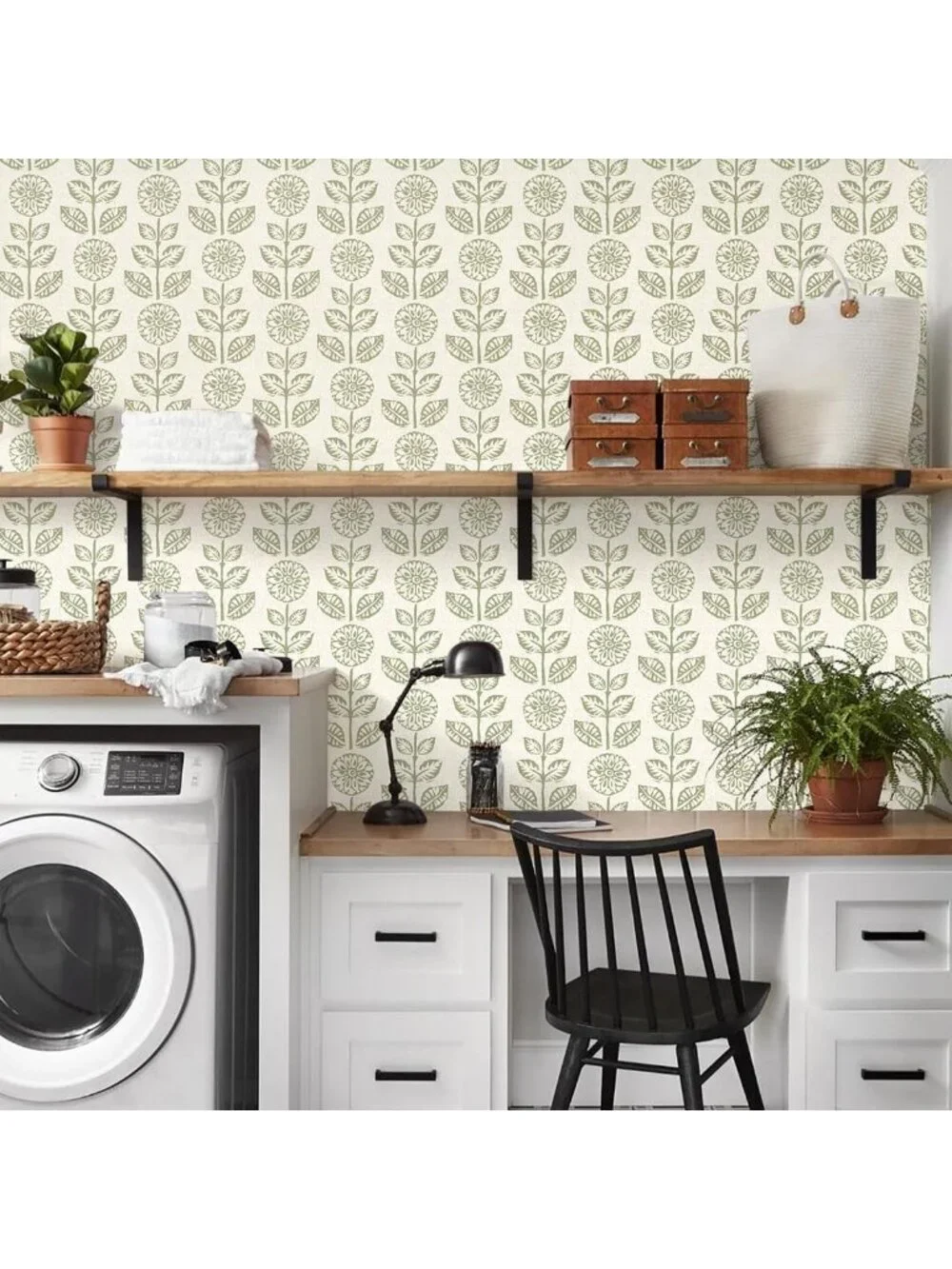 Boho Floral Peel and Stick Wallpaper, Removable Contact Paper, 17.7in x 590.4in